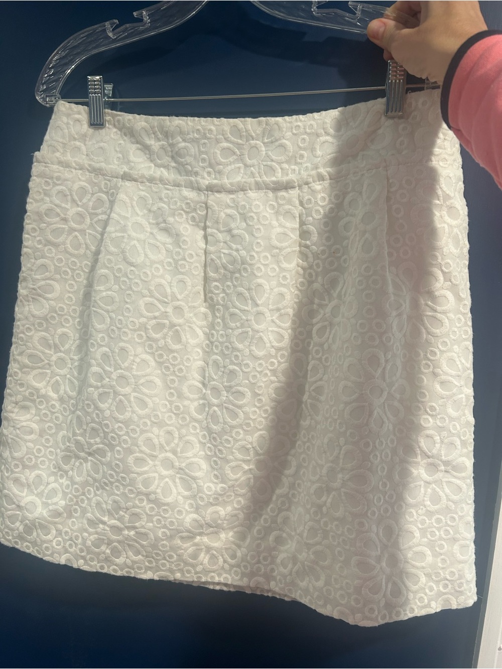 LOFT White Eyelet Floral Mini Skirt